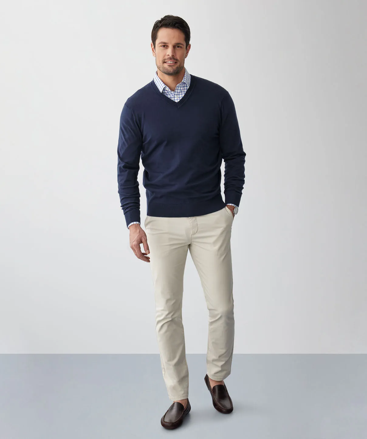High Flex V-Neck Knit - Navy sold by GAZMAN product image thumbnail 5
