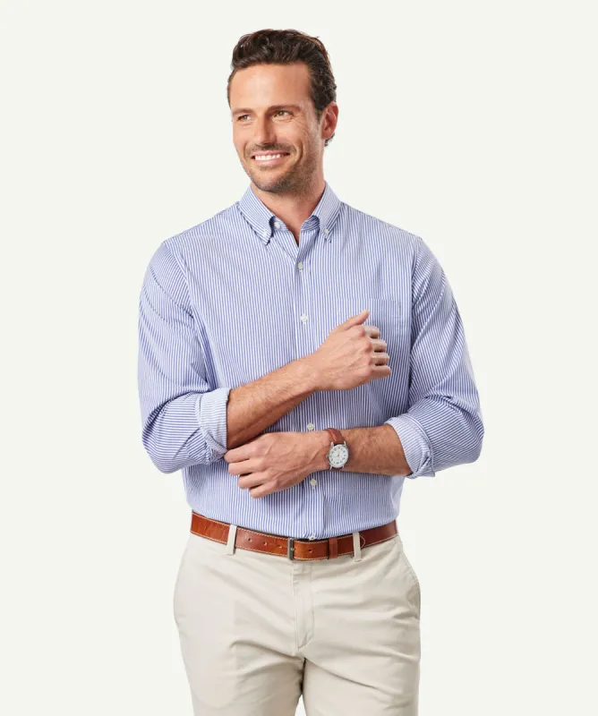 GAZFLEX Performance Stripe Long Sleeve Shirt - Navy sold by GAZMAN