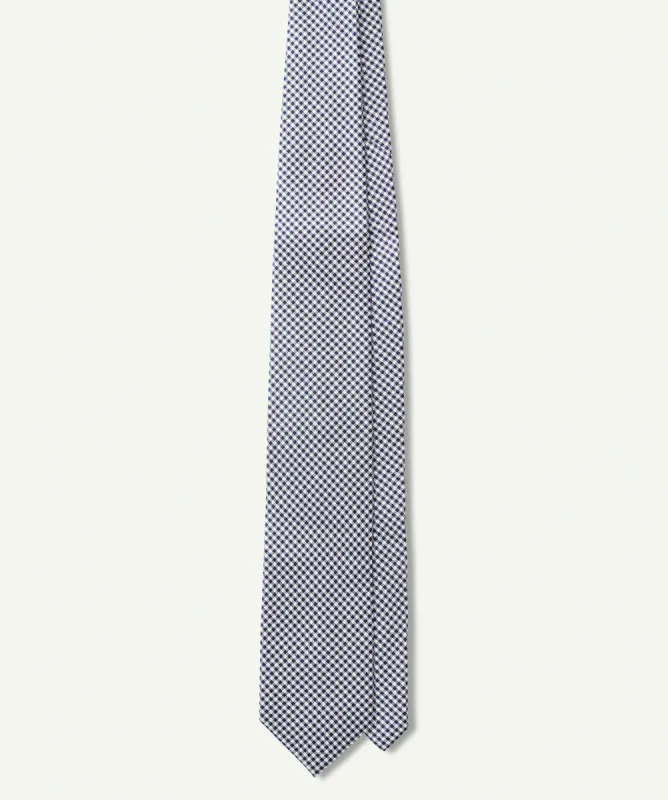 Silk mini Check Tie - Midnight sold by GAZMAN