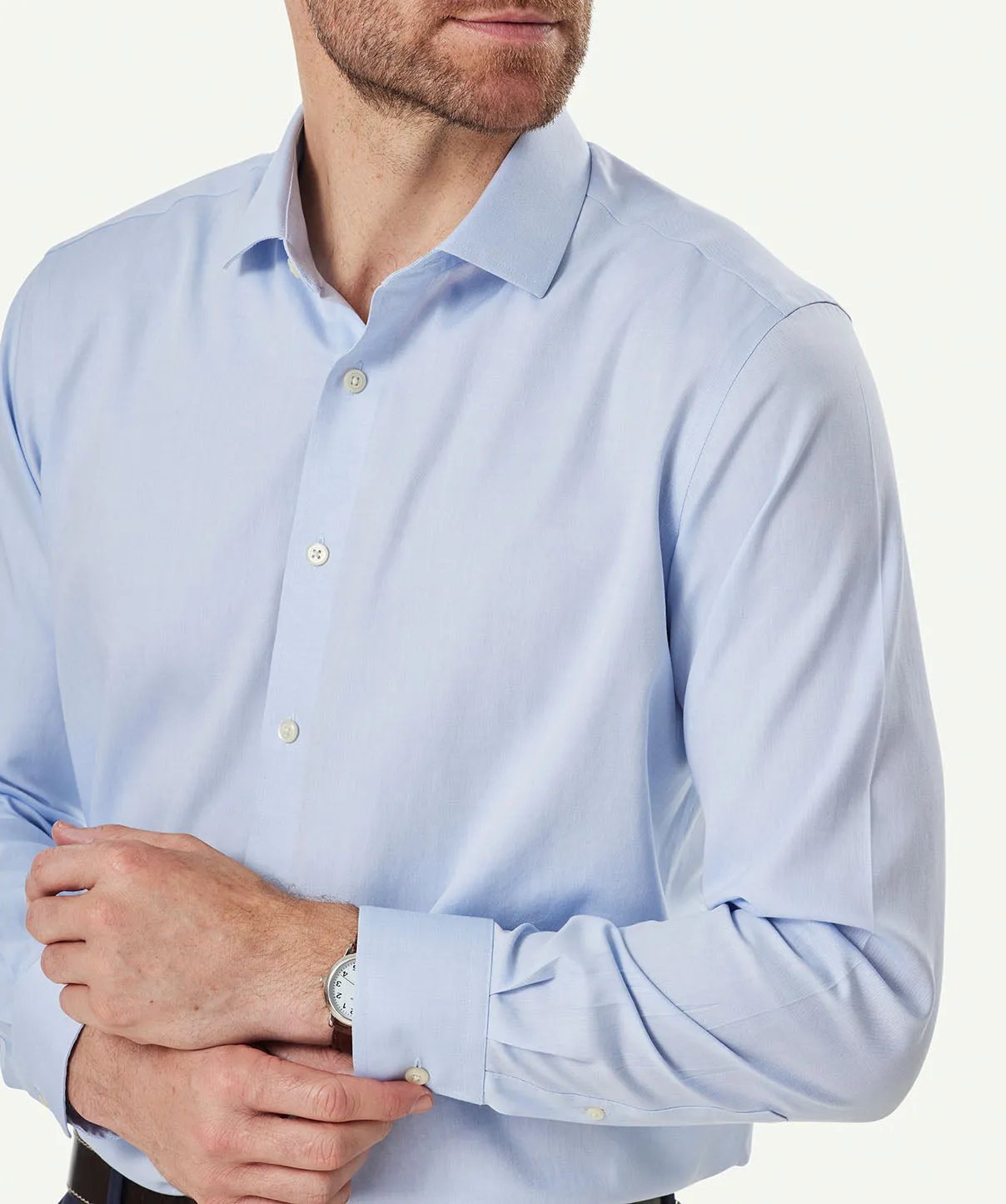 Non-Iron Business Long Sleeve Shirt - Light Blue sold by GAZMAN product image thumbnail 5