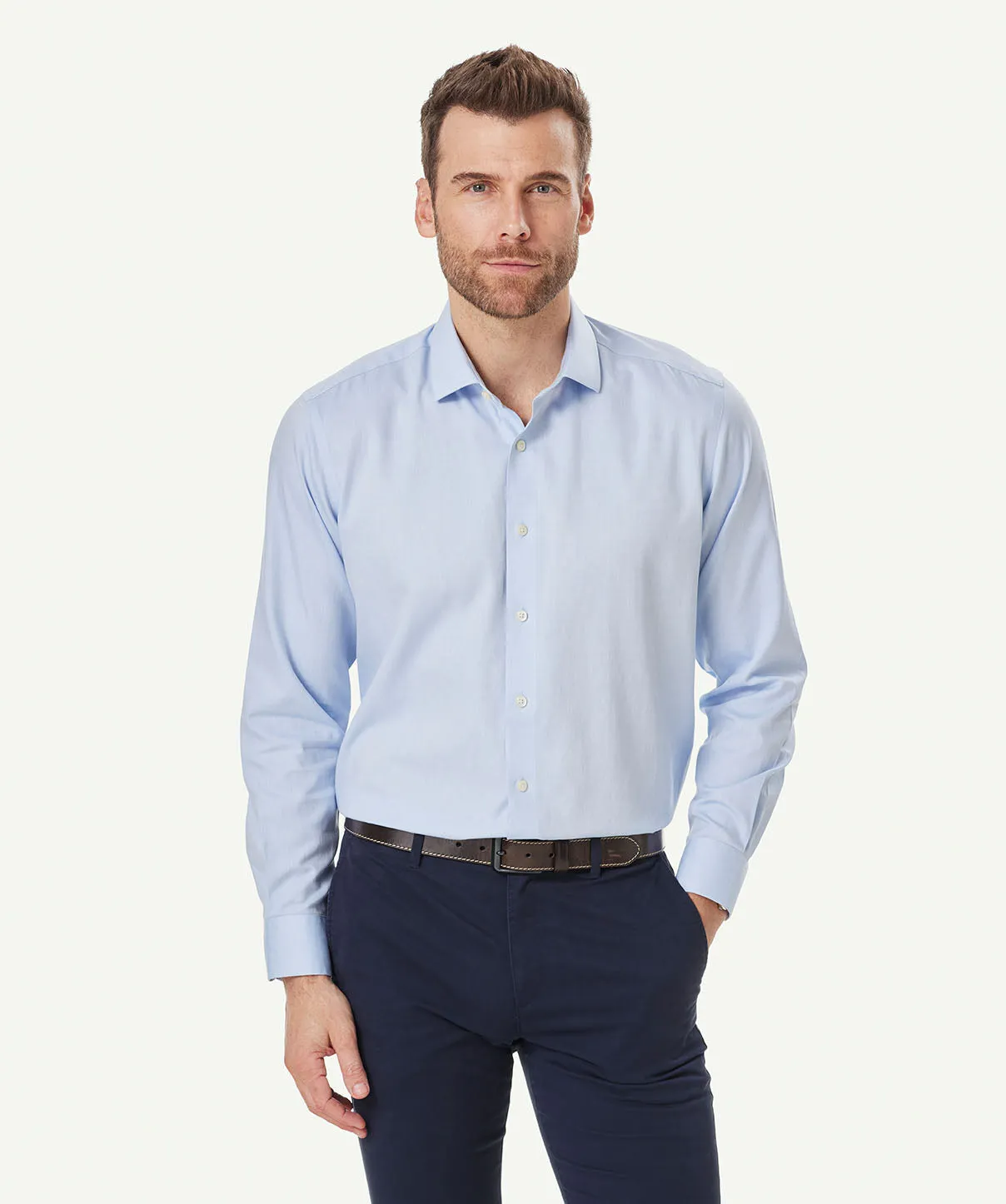 Non-Iron Business Long Sleeve Shirt - Light Blue sold by GAZMAN product image thumbnail 2