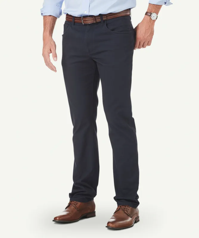 Stretch Bedford Cord Pants - Navy sold by GAZMAN