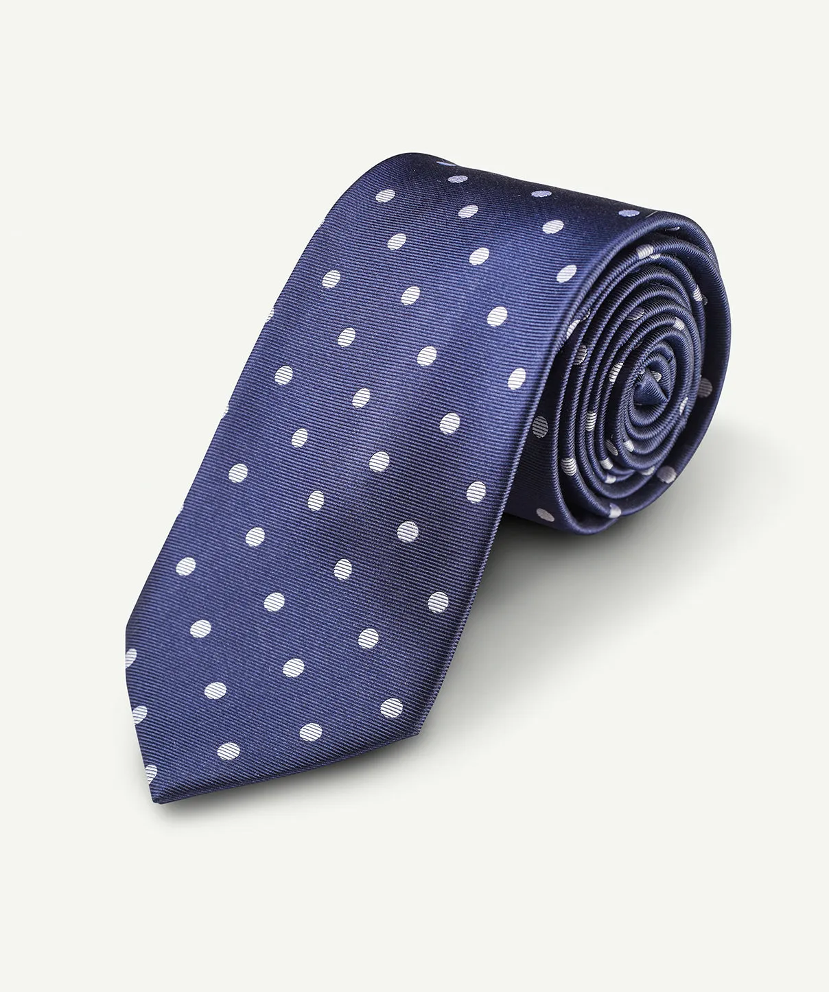 Silk Polka Dot Tie - Navy sold by GAZMAN