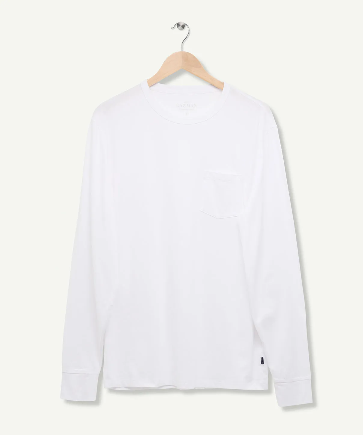 Long Sleeve Pocket T-shirt - White sold by GAZMAN product image thumbnail 2