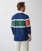 Multi Stripe Rugby Jumper - Navy sold by GAZMAN