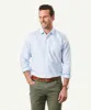 Non-Iron Twill Check Long Sleeve Shirt - Blue sold by GAZMAN