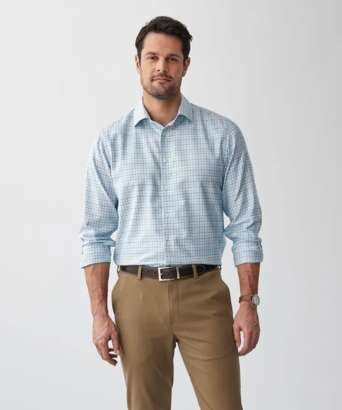 Non-Iron Twill Check Long Sleeve Shirt - Blue sold by GAZMAN