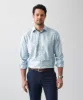 Non-Iron Twill Check Long Sleeve Shirt - Blue sold by GAZMAN
