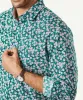 Tailored Casual Floral Print Long Sleeve Shirt - Parakeet sold by GAZMAN