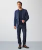 Stretch Houndstooth Sports Jacket - Navy sold by GAZMAN