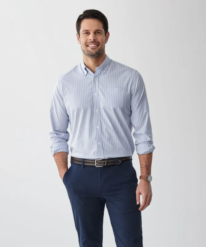 GAZFLEX Performance Stripe Long Sleeve Shirt - Blue sold by GAZMAN