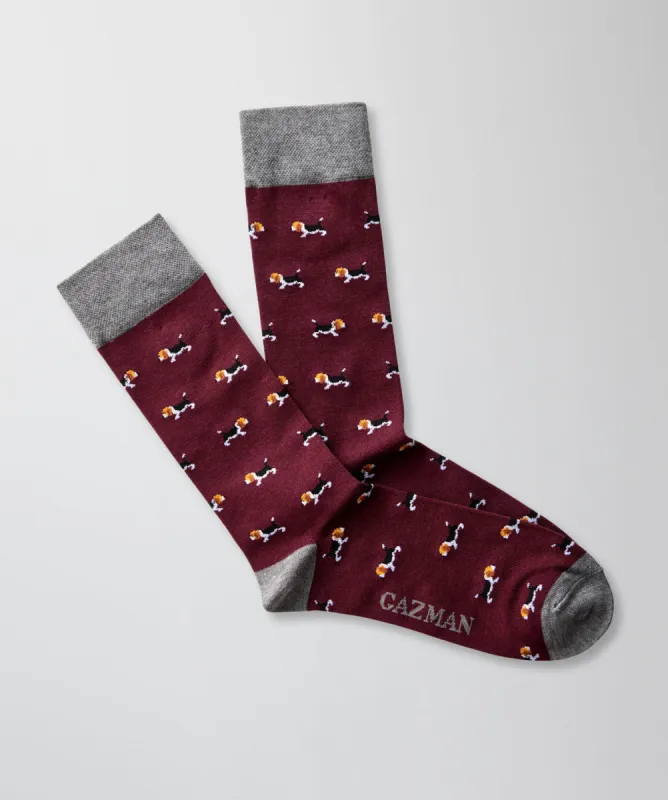 Non Tight Beagle Sock - Merlot sold by GAZMAN