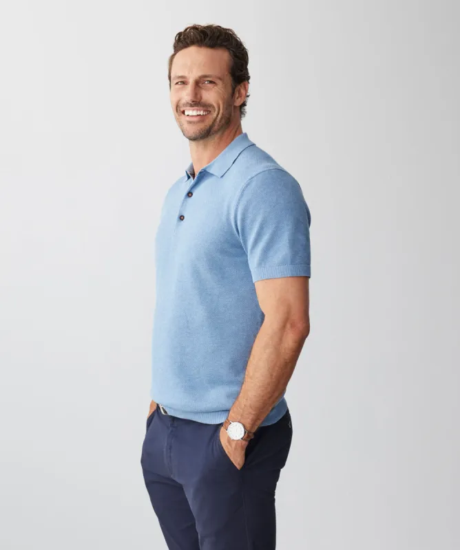 Textured Knit Polo - Slate sold by GAZMAN