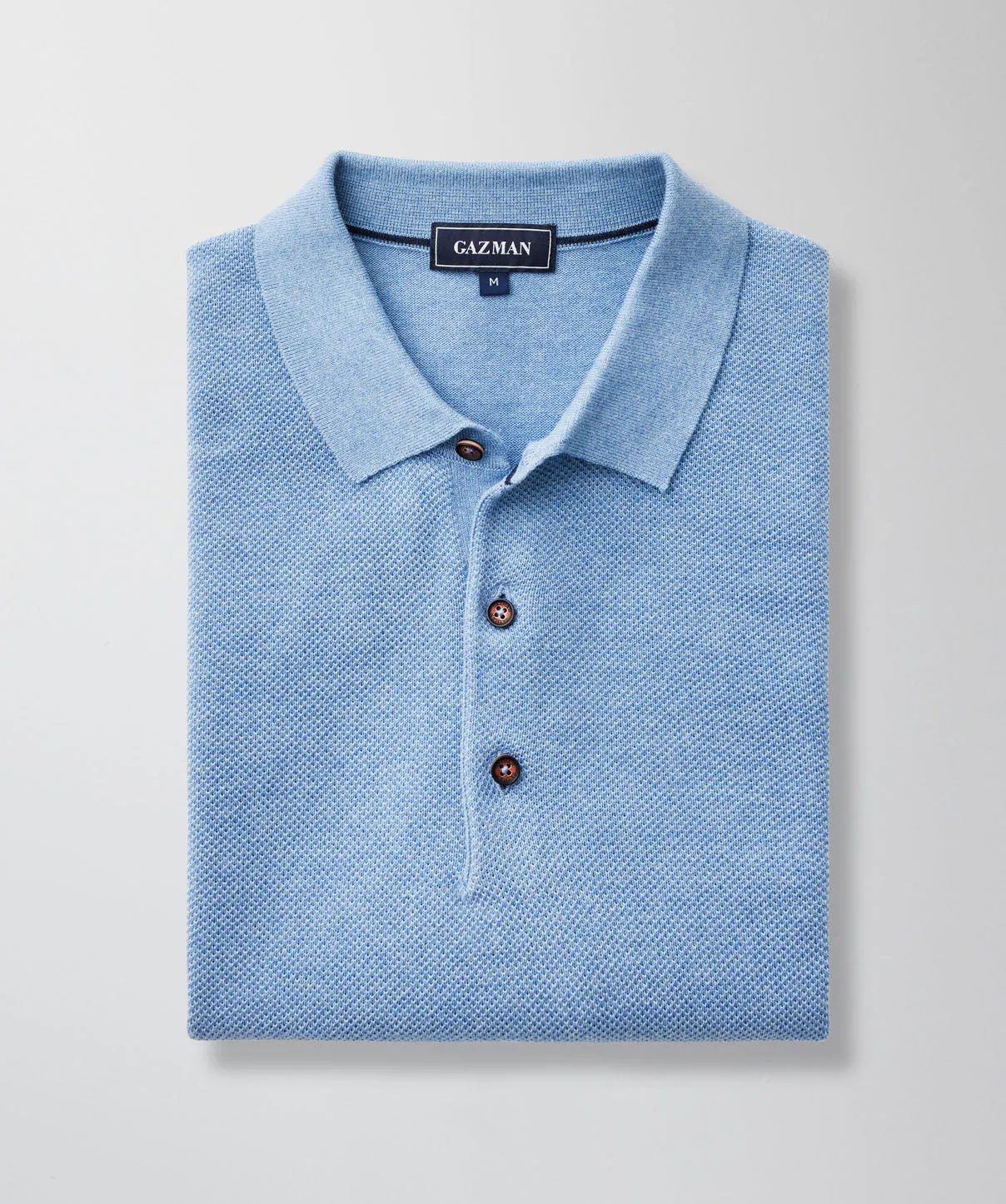 Textured Knit Polo - Slate sold by GAZMAN product image thumbnail 2