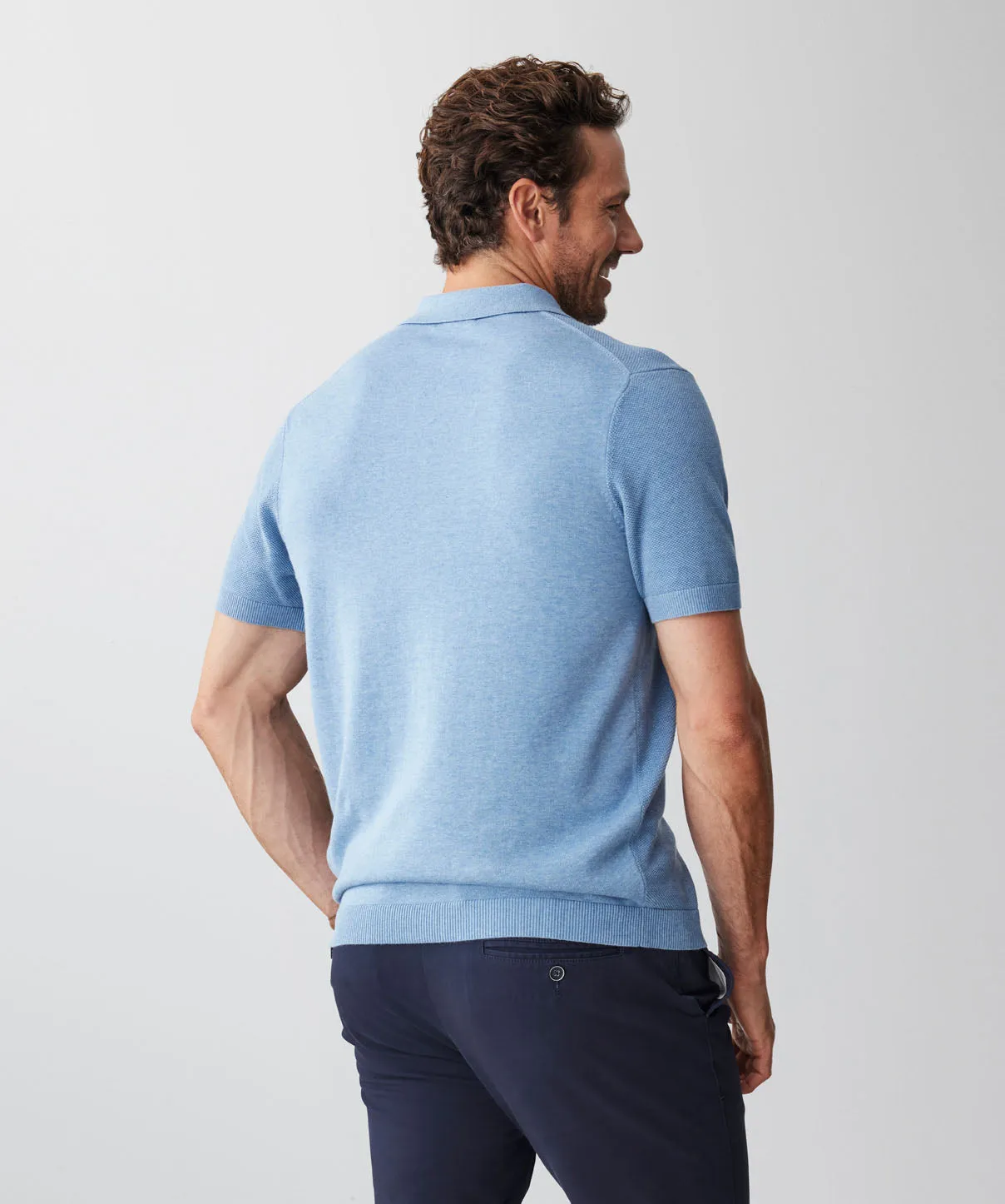 Textured Knit Polo - Slate sold by GAZMAN product image thumbnail 4