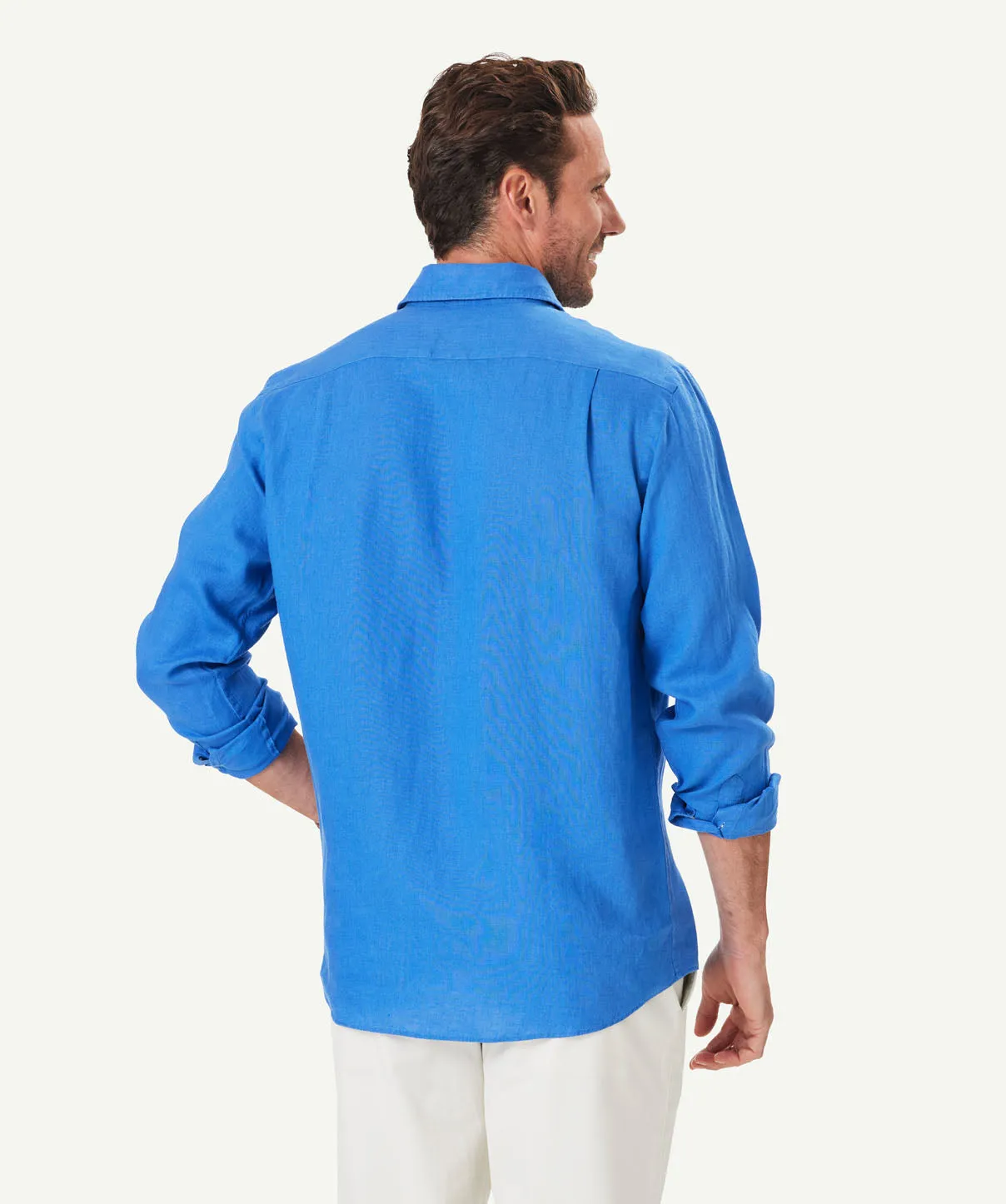 Pure French Linen Long Sleeve Shirt - Ocean sold by GAZMAN product image thumbnail 4