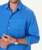 Pure French Linen Long Sleeve Shirt - Ocean sold by GAZMAN