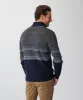 Wool Blend Ombre Half Zip - Navy sold by GAZMAN