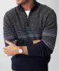 Wool Blend Ombre Half Zip - Navy sold by GAZMAN