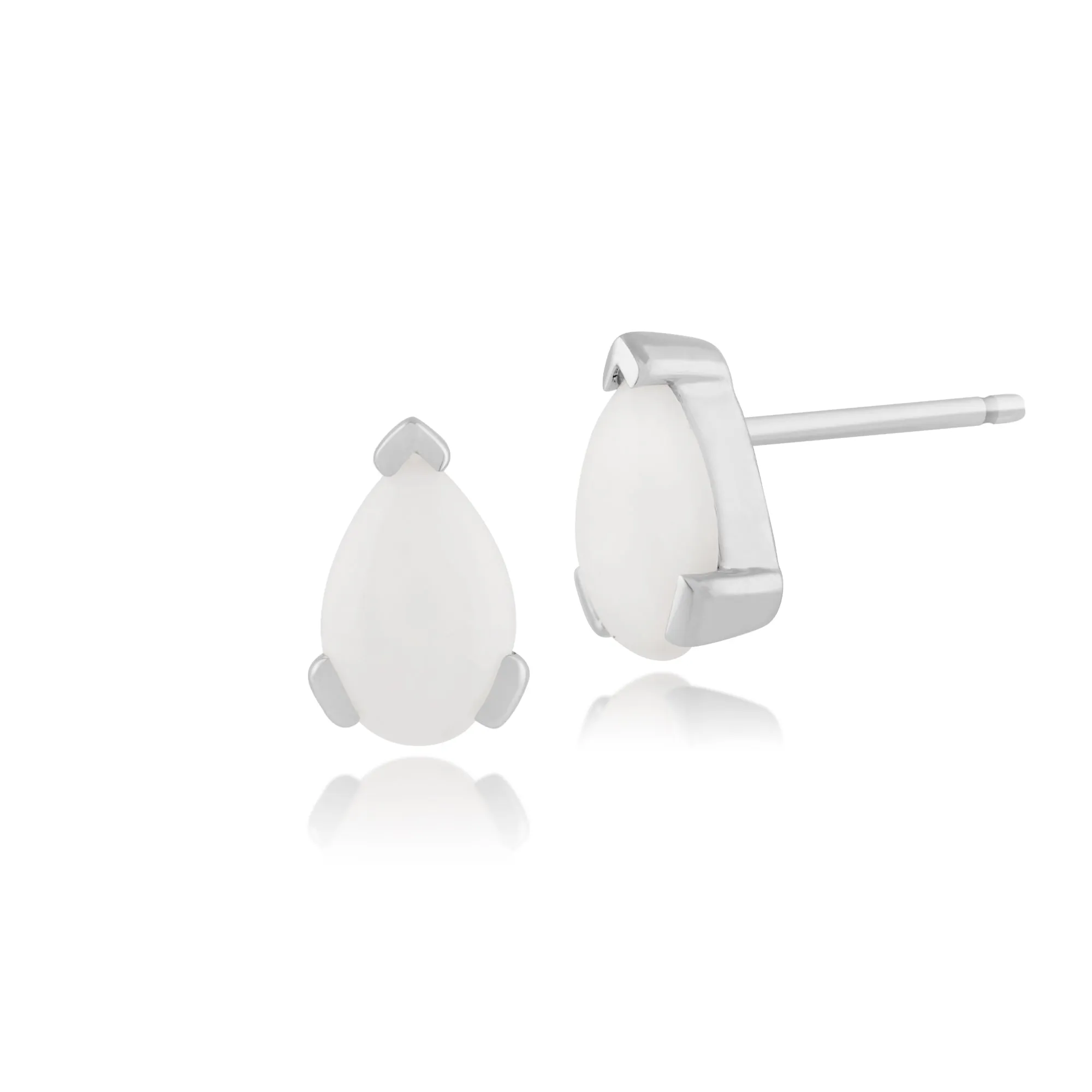 Classic Pear Opal Single Stone Stud Earrings & Pendant Set in 9ct White Gold sold by Gemondo Jewellery product image thumbnail 2