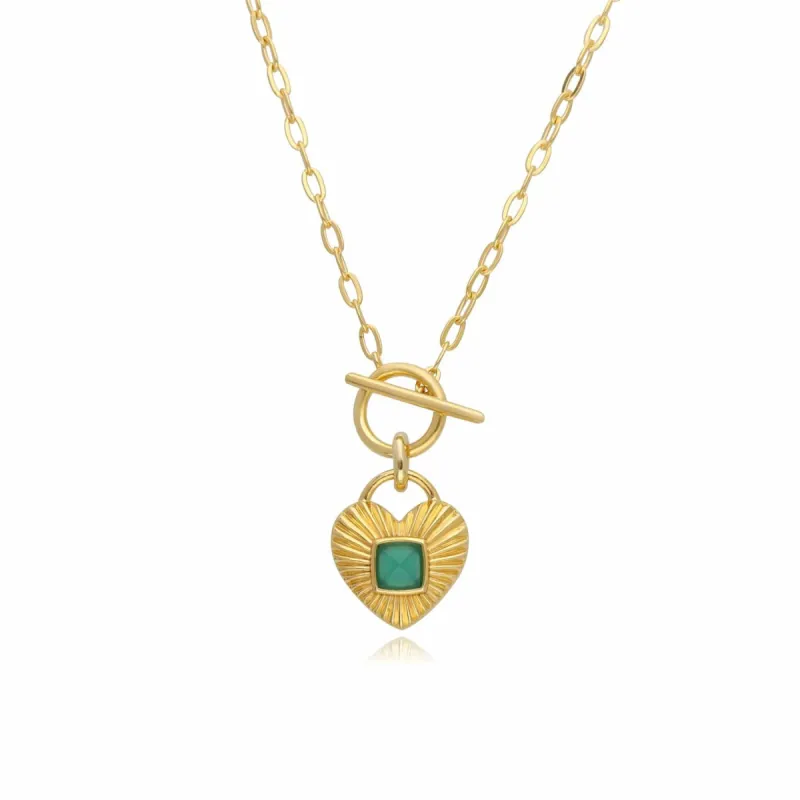 Queen of Hearts Chalcedony T Bar Necklace sold by Gemondo Jewellery