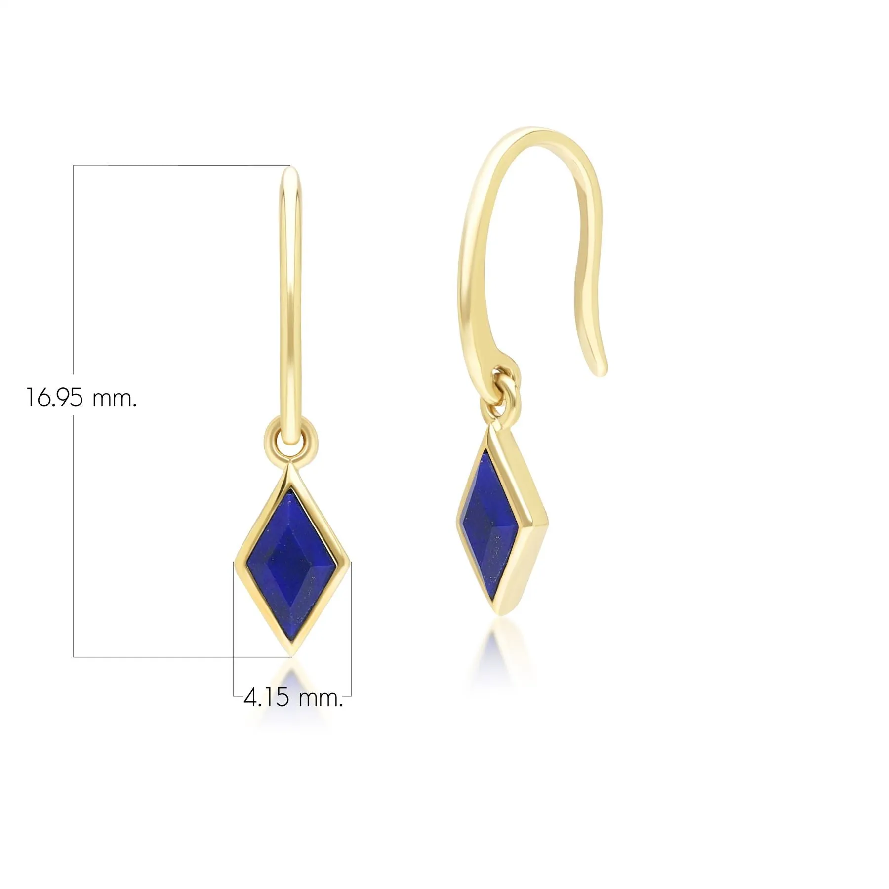 Classic Lapis Lazuli Drop Earrings in 9ct Yellow Gold sold by Gemondo Jewellery product image thumbnail 4