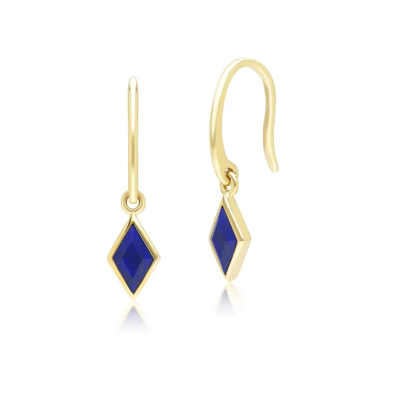 Classic Lapis Lazuli Drop Earrings in 9ct Yellow Gold sold by Gemondo Jewellery