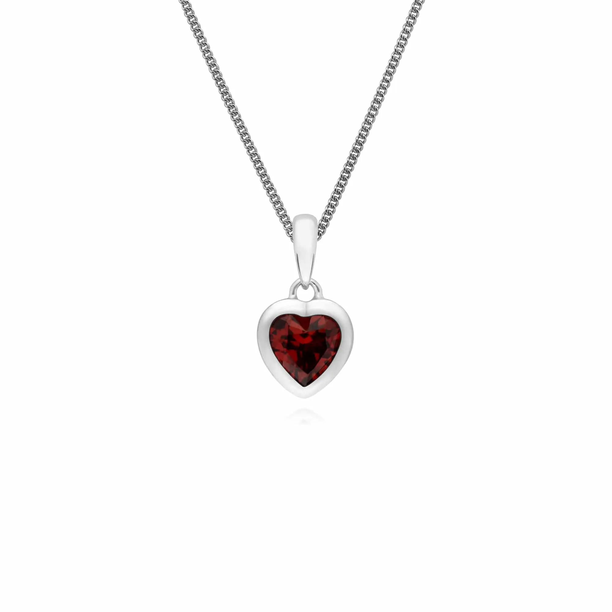Classic Heart Garnet Drop Earrings & Pendant Set in 925 Sterling Silver sold by Gemondo Jewellery product image thumbnail 3