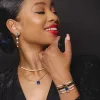 ECFEW™ Unifier Lapis Lazuli & Pearl Dangle Drop Earrings In Yellow Gold Plated Silver sold by Gemondo Jewellery