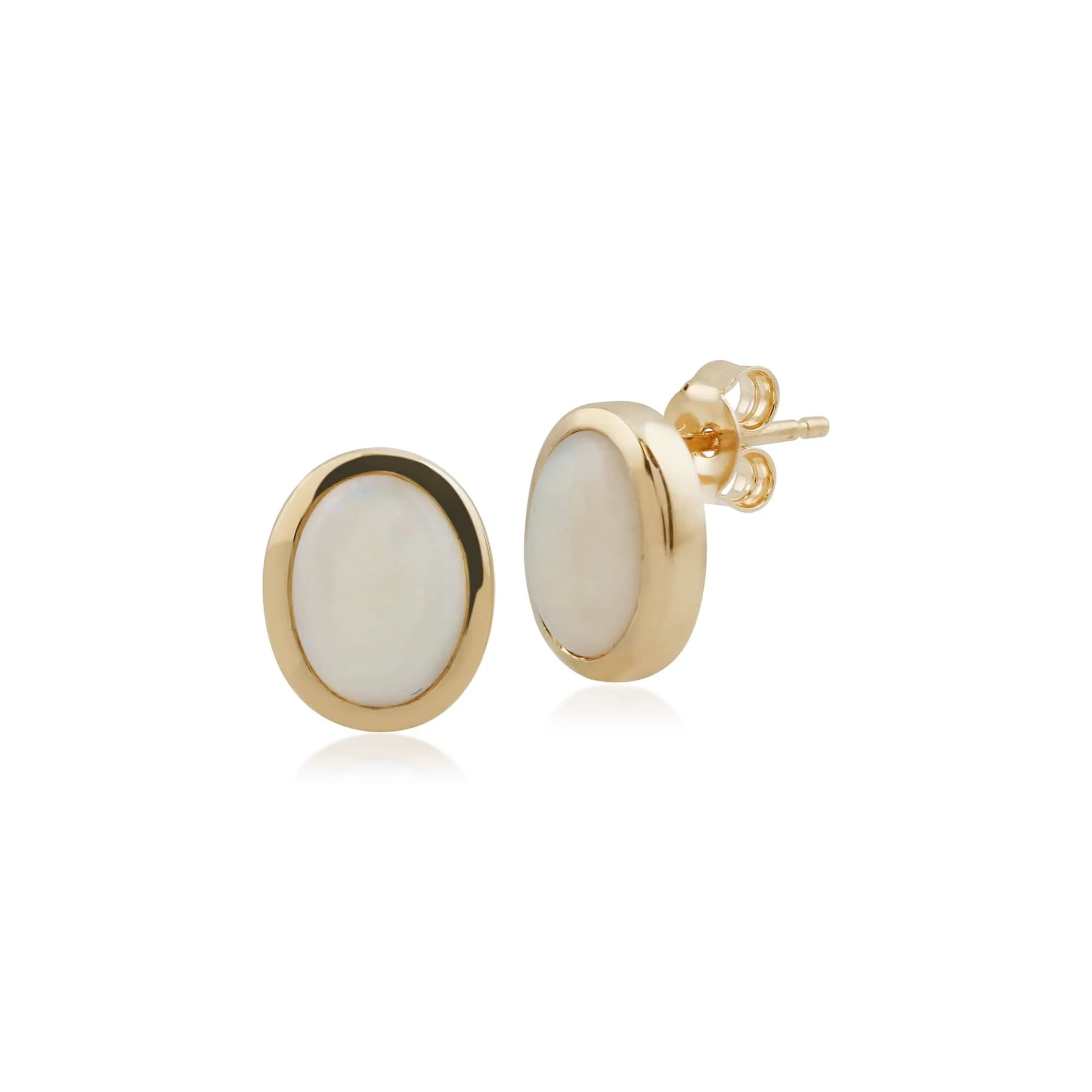 9ct Yellow Gold 1.39ct Opal Classic Oval Stud Earrings sold by Gemondo Jewellery