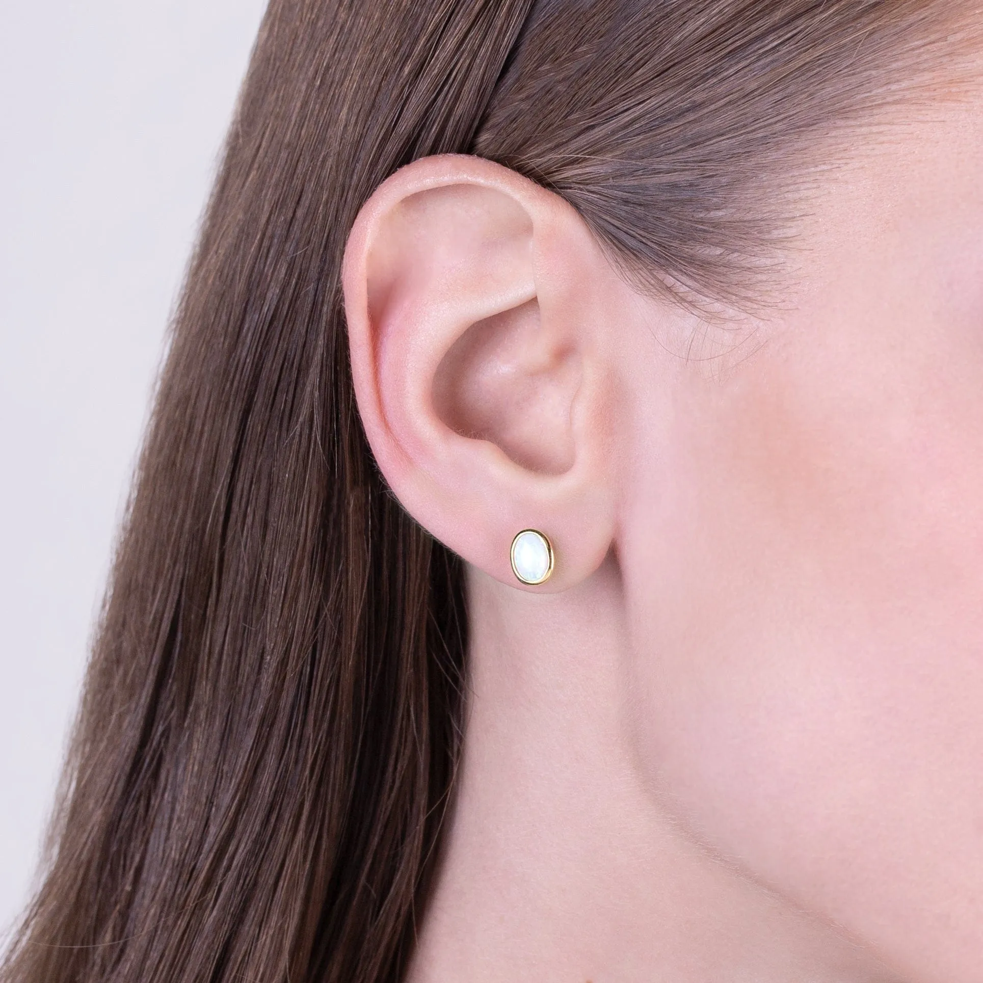 9ct Yellow Gold 1.39ct Opal Classic Oval Stud Earrings sold by Gemondo Jewellery product image thumbnail 2