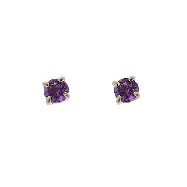 Classic Round Amethyst Stud Earrings with Detachable Diamond Round Ear Jacket in 9ct White Gold sold by Gemondo Jewellery product image thumbnail 2