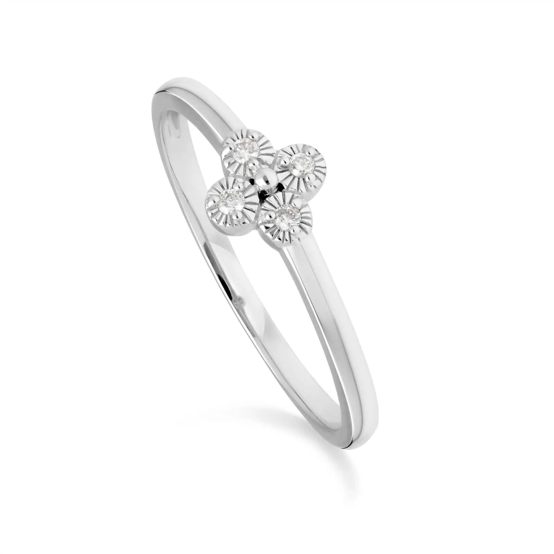 Diamond Flowers Ring in 9ct White Gold sold by Gemondo Jewellery
