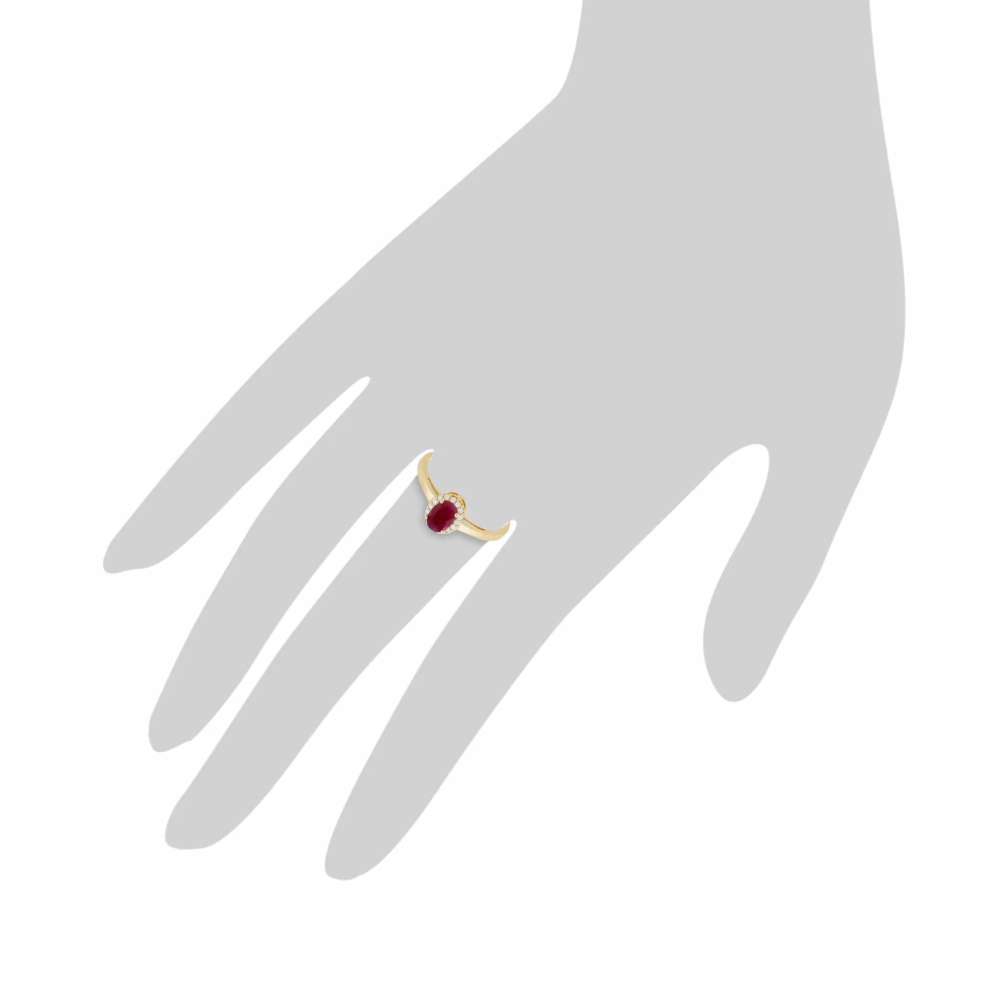 Gemondo 9ct Yellow Gold 0.63ct Ruby & Diamond Cluster Ring sold by Gemondo Jewellery product image thumbnail 3