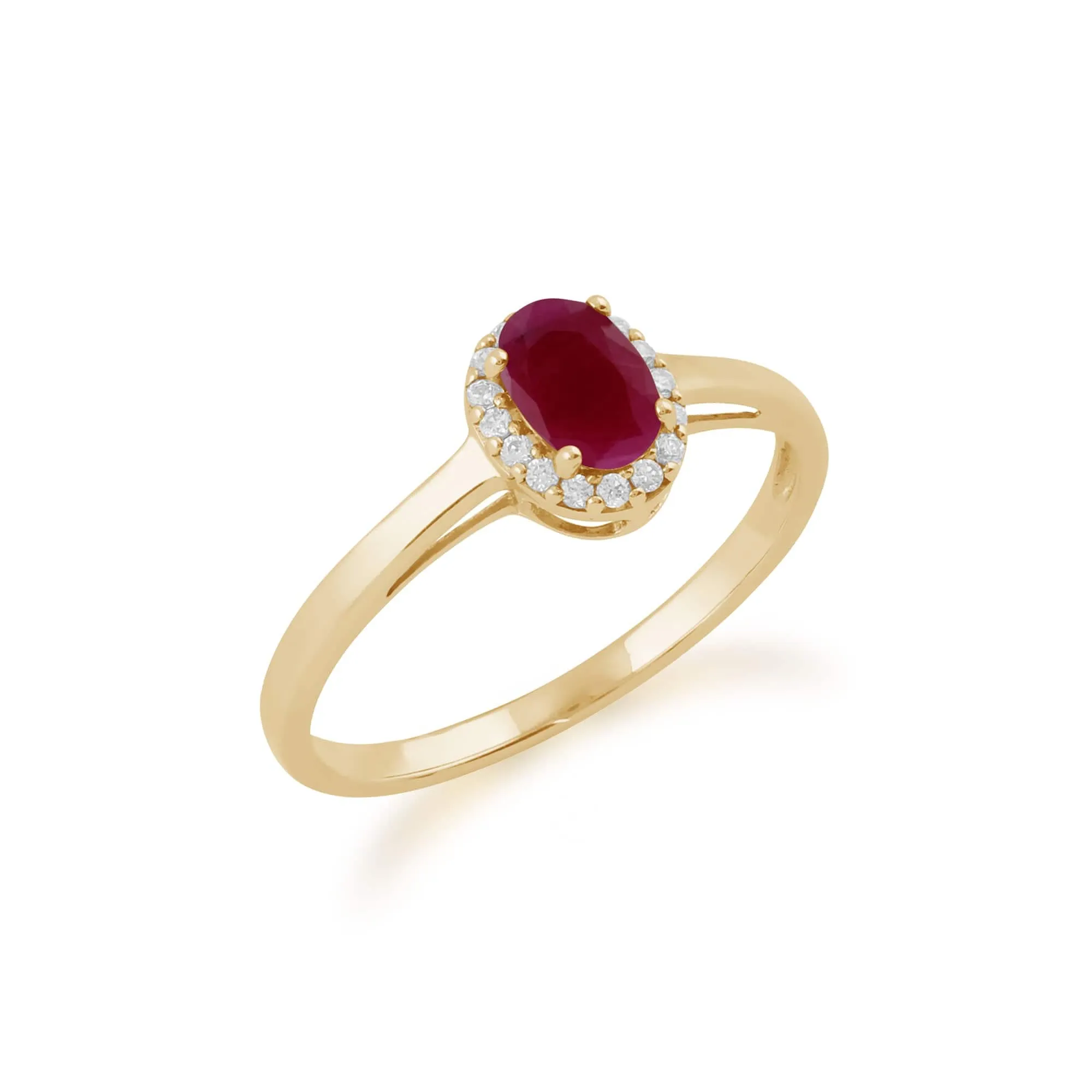 Gemondo 9ct Yellow Gold 0.63ct Ruby & Diamond Cluster Ring sold by Gemondo Jewellery product image thumbnail 2