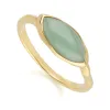 Irregular Marquise Dyed Green Jade Ring In 18ct Gold Plated SterlIng Silver sold by Gemondo Jewellery
