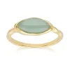 Irregular Marquise Dyed Green Jade Ring In 18ct Gold Plated SterlIng Silver sold by Gemondo Jewellery