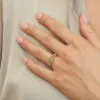 Irregular Marquise Dyed Green Jade Ring In 18ct Gold Plated SterlIng Silver sold by Gemondo Jewellery