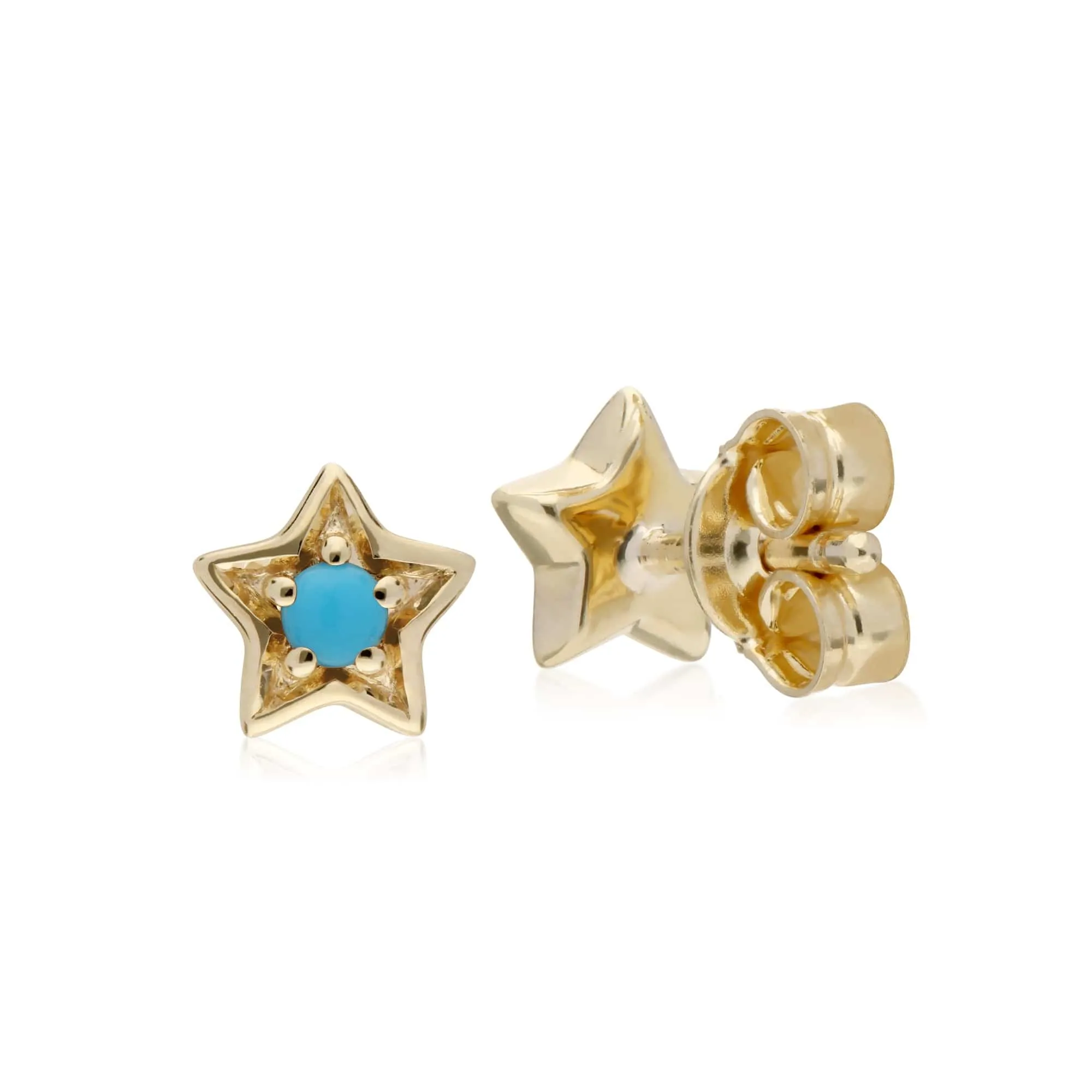 Gemondo 9ct Yellow Gold Turquoise Single Stone Star Stud Earrings sold by Gemondo Jewellery product image thumbnail 2