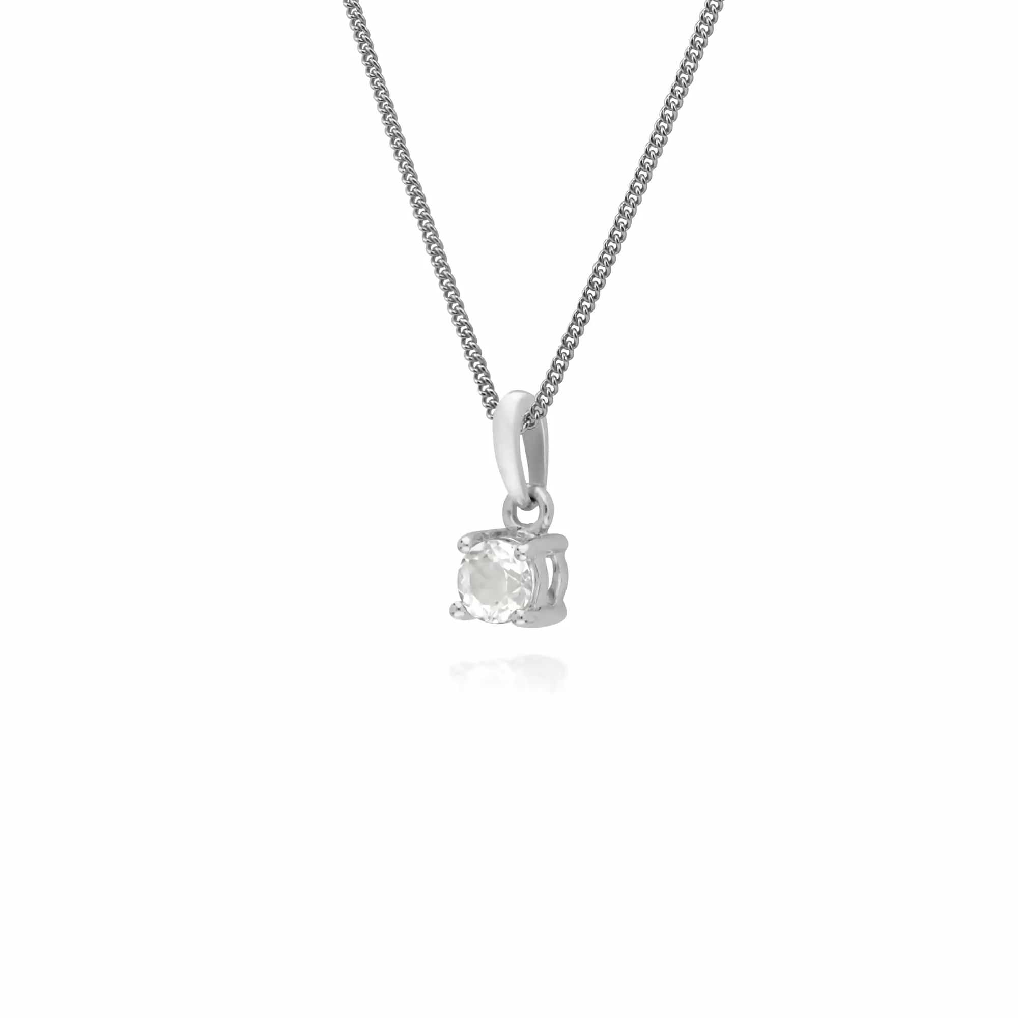 Sterling Silver Round White Topaz 45cm Necklace sold by Gemondo Jewellery product image thumbnail 2