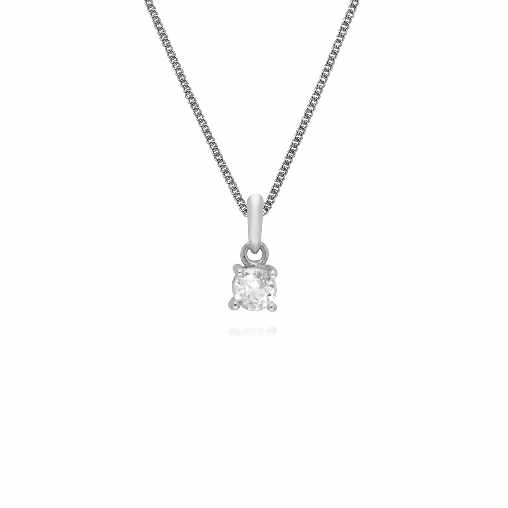 Sterling Silver Round White Topaz 45cm Necklace sold by Gemondo Jewellery