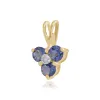 Floral Round Tanzanite & Diamond Pendant in 9ct Yellow Gold sold by Gemondo Jewellery