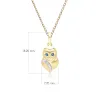 Gardenia Sapphire and White Sapphire Owl Pendant Necklace in 9ct Yellow Gold sold by Gemondo Jewellery