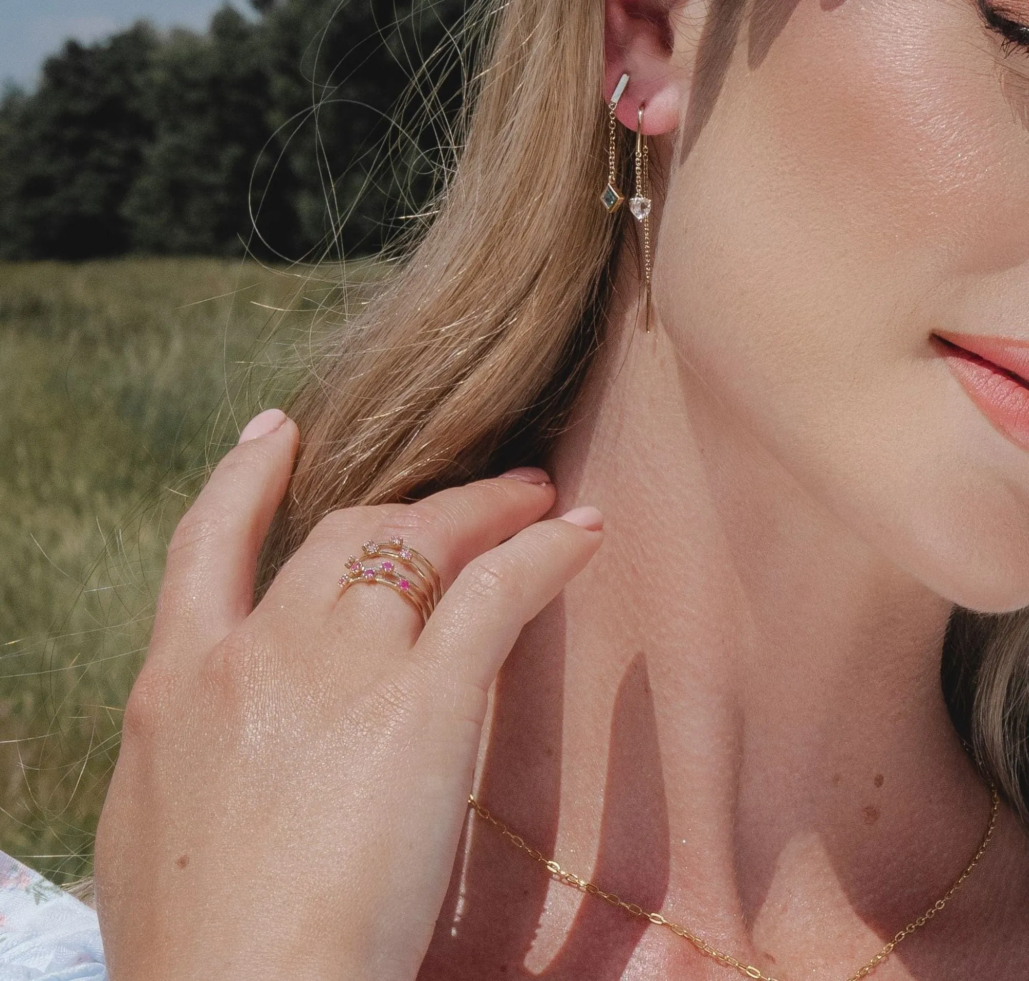 Ruby Double Band Ring In 9ct Yellow Gold sold by Gemondo Jewellery product image thumbnail 2