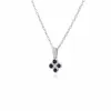 Floral Round Sapphire Bezel Set Clover Pendant in 925 Sterling Silver sold by Gemondo Jewellery
