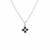 Floral Round Sapphire Bezel Set Clover Pendant in 925 Sterling Silver sold by Gemondo Jewellery