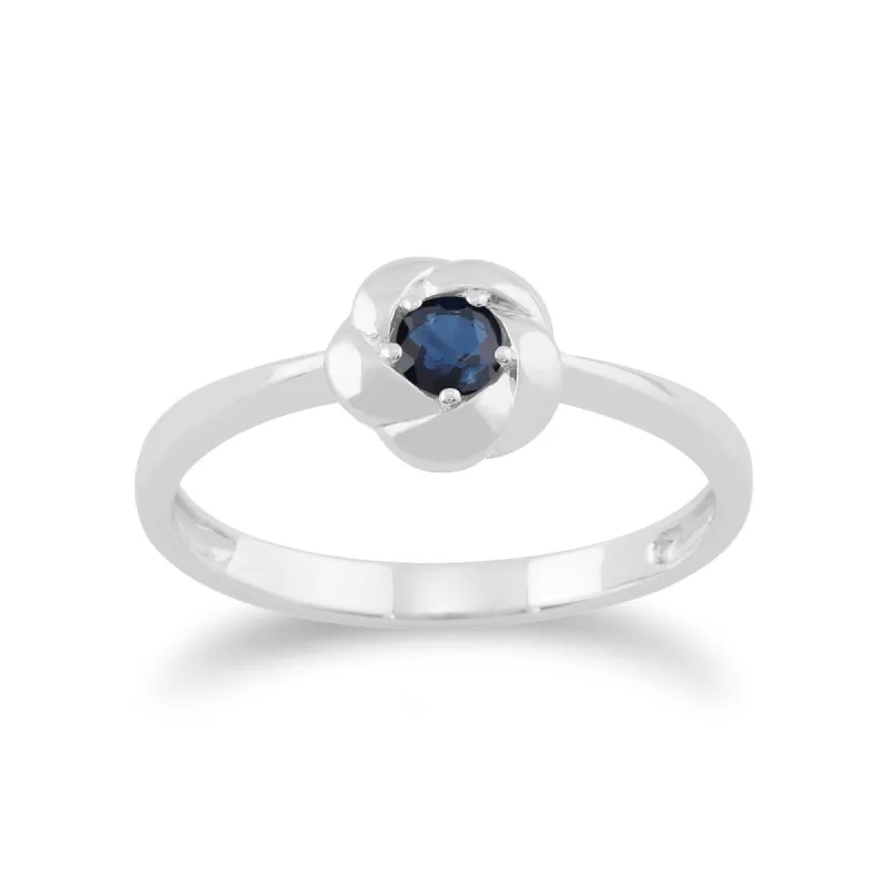 Gemondo Plaited Texture 9ct White Gold 0.20ct Sapphire Ring sold by Gemondo Jewellery