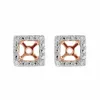 Classic Round Ruby Stud Earrings with Detachable Diamond Square Ear Jacket in 9ct Rose Gold sold by Gemondo Jewellery