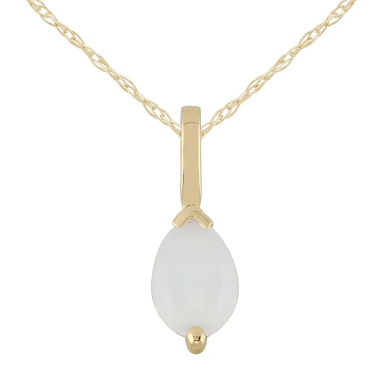 Classic Pear Opal Pendant in 9ct Yellow Gold sold by Gemondo Jewellery