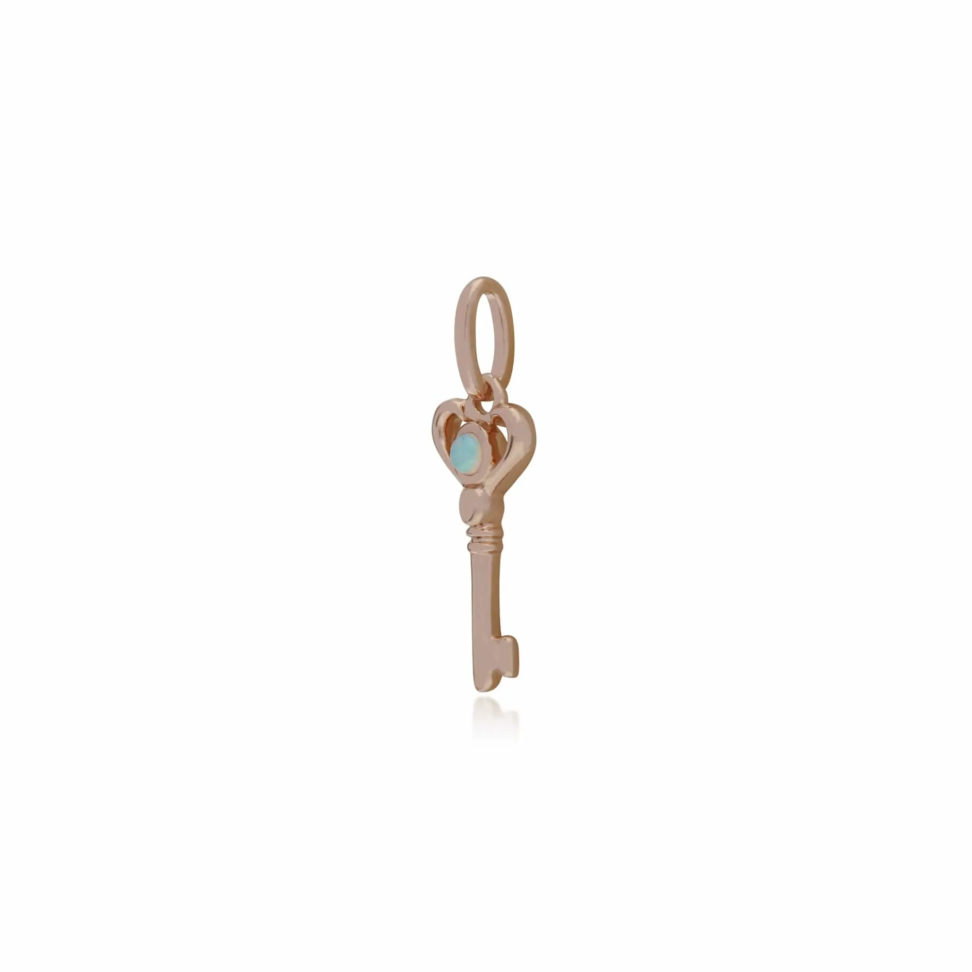 Rose Gold Plated Sterling Silver Opal Small Key Charm sold by Gemondo Jewellery product image thumbnail 2